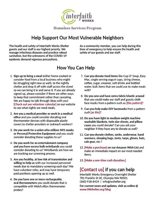 Help Support Our Most Vulnerable Neighbors